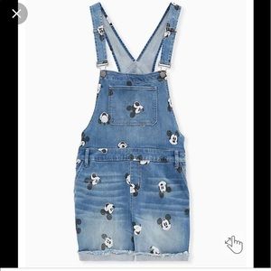 Torrid Mickey Mouse short overalls